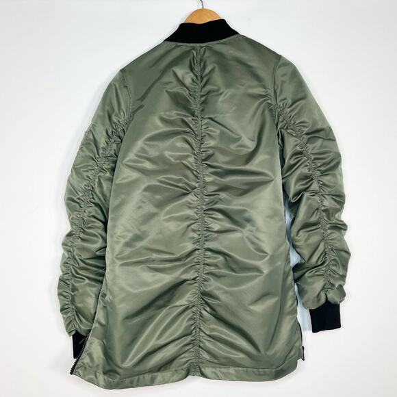 Madden Girl Insulated Bomber Jacket Coat Army Sage Green Orange - Picture 12 of 16